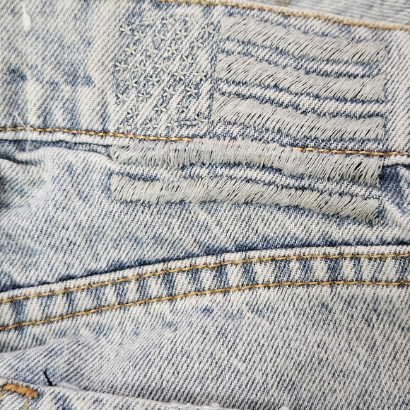 Revice Denim Jeans Sz 25 Distressed Graphics Hollywood Snake Rose Los Angeles - Picture 7 of 10